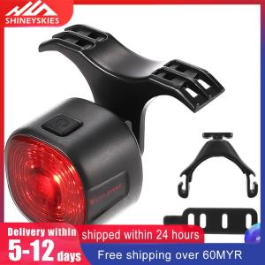 【New Arrival】 Bike Auto Brake Sensing Light USB Charging Safety Warning Taillight 6 Gears Bicycle Rear Night Light for Outdoor Cycling