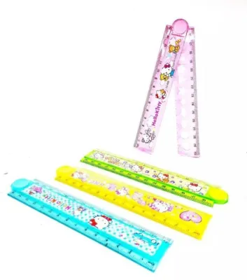 PERLENGKAPAN SEKOLAH ALAT TULIS PENGGARIS LIPAT 1 PCK ISI 6 PCS GAMBAR CAMPUR