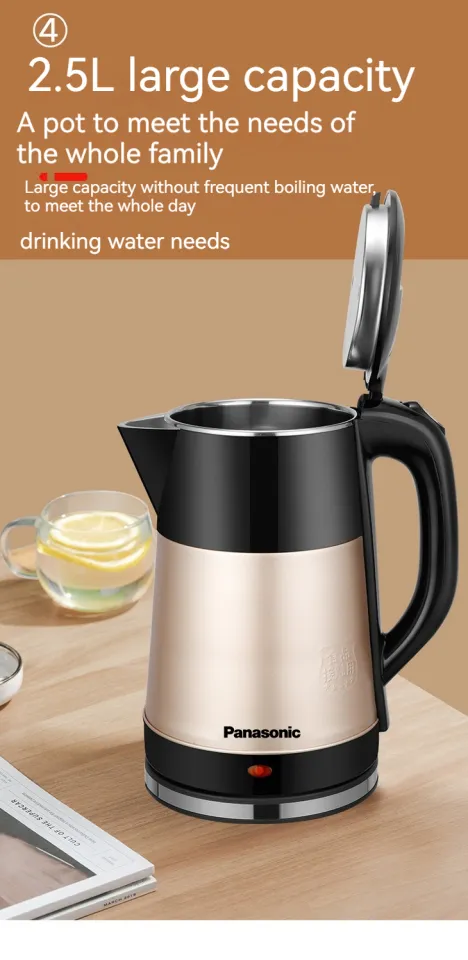 Panasonic electric kettle heater water electric kettle 2-Layer Super  Kettle, 1500w Super Speed Kettle,Premium stainless steel kettle Boiling