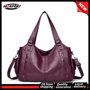 【Free Shipping】 Crossbody Bag for Women with Multi-Pockets Tote Bag PU Leather with Zipper Messenger Bag Retro Handbag for Work Travel