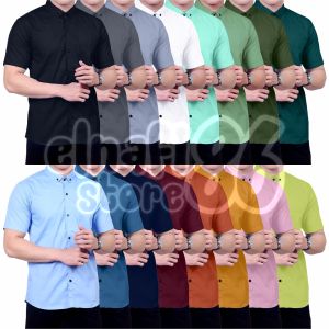 PAKET HEMAT 3 PCS KEMEJA POLOS PRIA DEWASA LENGAN PANJANG - LENGAN PENDEK - PROMO PAKET 3 PCS KEMEJA