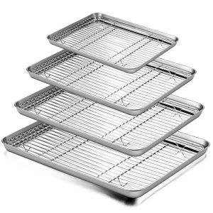 Stainless Steel Set Pan Cooling Rack BBQ Rack Baking Tool Home Utensils Kitchen
