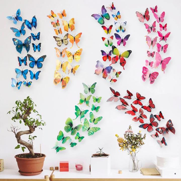 3D Bướm Trang Trí Nội Thất Bướm hình dán tường S 3D Có Thể Tháo Rời đề can  dán tường hình bướm Phòng trang trí tranh tường nghệ thuật tự làm trang