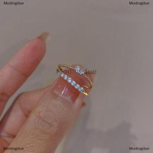 [COD] Modingdue 2Pcs Set Zircon Heart Rings For Women Opening Adjustable Weave Rhinestone Ring Engagement Wedding Jewelry Fashion Girlfriend Gifts