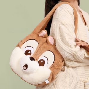 Kawaii Squirrel Plush Bag Cute Chipmunk Plush Shoulder Bag Girl Handbag Anime Stuffed Toys Children Cartoon Plushie Soft Bag