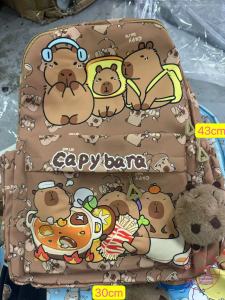 เป้นักเรียนลายลาCapybala กะปิบาลา เป้ลายขนาด 16 นิ้ว งานหนัง PU หนา แข็งแรง J9020