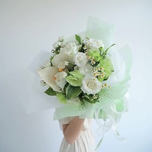 38pcs Packing Supply Solid Color Packaging Tissue Paper Handmade Diy Materials Colorful Flowers Bouquet Wrapping Paper Cotton