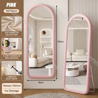 160*50CM HD Whole Body Stand Mirror Floor/Wall Mount Dual Use Vertical Arch Full Body Mirror Metal Frame Full-Length Mirror Explosion-proof Nordic for Bedroom Living Room Live Broadcast