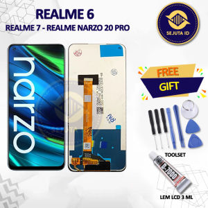 LCD REALME 6 / REALME 7 / REALME NARZO 20 PRO TOUCHSCREEN ORIGINAL FULLSET FREE TOOLSET+LEM