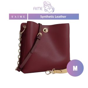 [PRE-ORDER] SAIME | Double Belt 2 Ways Butterfly Turn Lock Bucket Bag (M) (ETA:2023-11-25)