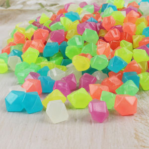 [haoh] 50PCS Outdoor Luminous Stones Glow In Dark Garden Pebbles Fish Tank Decoration