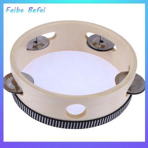 [Feibe Befei] 1PC 15Cm Bằng Gỗ Tambourine Trống Trẻ Em Cầm Tay Trống Bộ Gõ Nhạc Cụ Đồ Chơi Cho Trẻ Em Đồ Chơi Giáo Dục