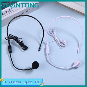 ZHANTONG 1Pcs Có dây 3.5mm cắm hướng dẫn bài giảng bài phát biểu tai nghe mic di động gắn trên đầu tai nghe Microphone cho cuộc họp giảng dạy