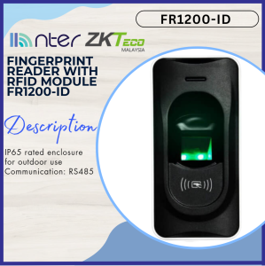 ZKTECO Weatherproof Outdoor Fingerprint Proximity RFID ID EM Card Door Access Slave Reader FR1200-ID