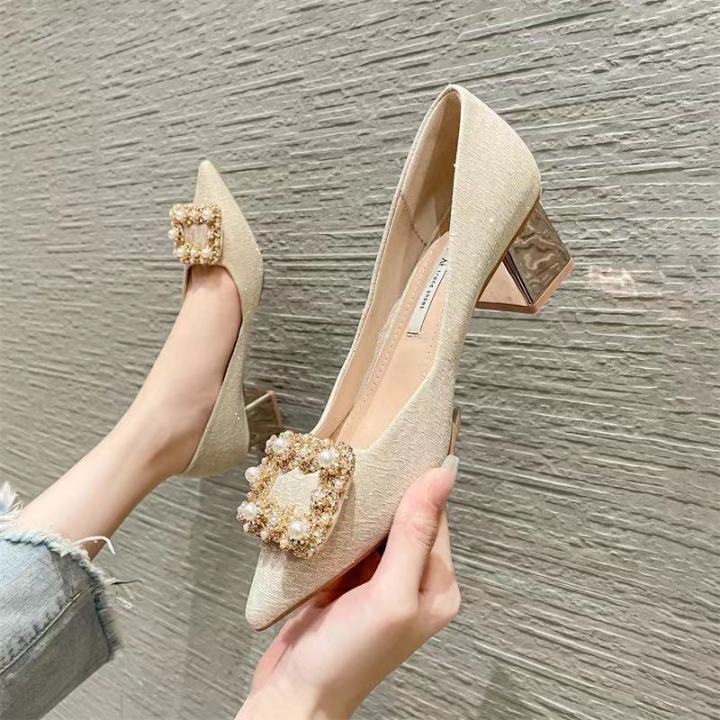 Pointed toe mid outlet heels