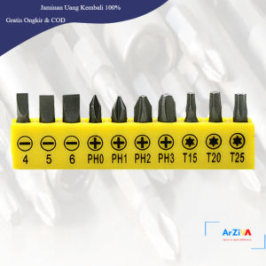 ZJCOSTOL Set Kepala Mata Obeng Screwdriver Bit 10 PCS - ZC005 - Black