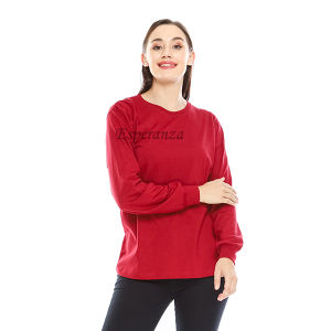 Esperanza Kaos Polos Lengan Panjang Cotton Combed 30s TPJ Marun Wanita Pria Dewasa