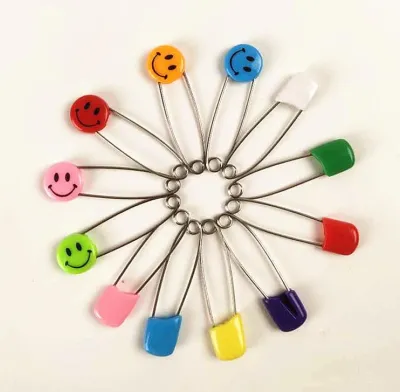 Plastic Head Safety Pins Baby Kids Cloth Nappy Locking Brooch Buckles Needle Pins Sewing Diaper