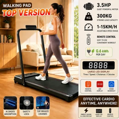 【Free Lubricating Oil】 Yeesall 4.0HP Treadmill Exercise With Armrests Threadmill Electric Walking Machine LED Electric 1-20KM/H Flat Walking Treadmill. Quiet running Walking Pad Foldable Walking Pad Black Style Foldable Treadmill