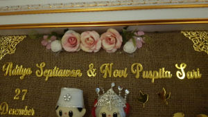 Paket Dekorasi Mahar NAMA TANGGAL NOMINAL Bisa ARAB AKRILIK GOLD MIRROR  chipboard akrilik dekorasi mahar rustic