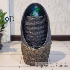 น้ำพุหน้าบ้าน ขนาดตั้งพื้น รุ่นลูกแก้วหมุน23013 น้ำพุเสริมฮวงจุ้ยแต่งบ้าน น้ำพุล้นแต่งสวนสวยๆ