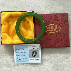 YAFEN Real ite Natural Ice Green Bangle Luxury Bracelet For Women Gifts Girlfriend