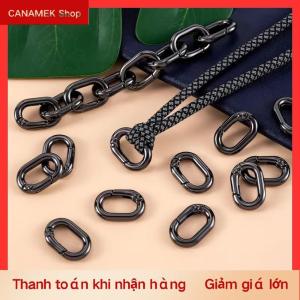 CS 10 cái lốc kim loại hình bầu dục Vòng mùa xuân móc có thể mở ra Carabiner Keychain Túi clip móc chó chuỗi khóa kết nối cho tự làm đồ trang sức
