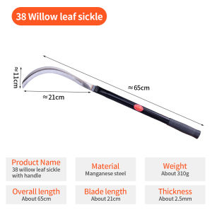 Long Handle Agricultural Weeding Tool Multifunctional Double Chopping Sickle Harvesting Straw Cutting Trees