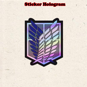 Stiker Hologram Attack on titan ukuran 7 cm