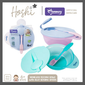 Hoshi Baby x Momeasy Weaning Feeding Bowl with Heat Sensing Spoon and Cover BPA Free 6Mos+