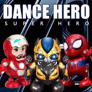 Iron Man Dancing Super Hero Lights and Music Figure Dance Hero Auto Dancing with Light Kid Funny Toy