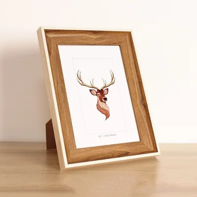 SG Stock Creative Thick Border Wooden Photo Frame 3R 4R 5R 6R 8R A4 Wedding Photo Display Desktop Frame Home Decoration
