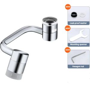 1080 degree rotating faucet extender metal U shaped robotic arm universal dual model Splash-proof filter faucet home bathroom2026