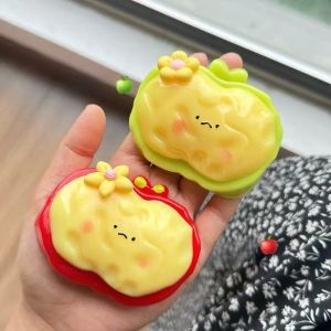 W3RF Ice Cream Strawberry Squeeze Toys Pink Simulated Fruits Stress Relief Toys Slow Rebound Sensory Fidget Toys Gifts for Kids Adults