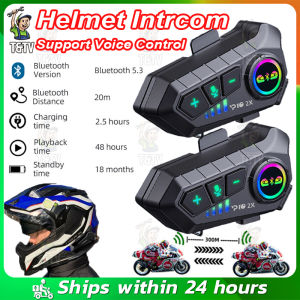 Motorcycle Helmet Intercom Bluetooth Headset For 2 Rider Intercomunicador Waterproof Wireless Moto Outdoor Riding Intercom Support Voice Control