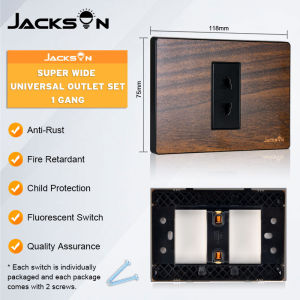 Jacksun 118 Wood Wall Switch And Outlet For Light Home Wall 1 2 3 Gang Socket For air conditioner