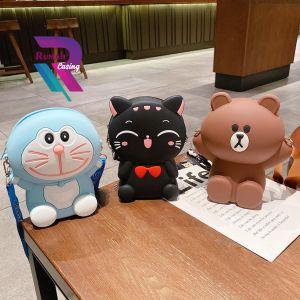 Tas Dompet Silikon Jelly Bag Koin Kartun Karakter Selempang Jumbo