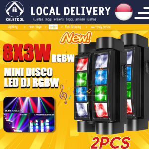 Lampu Kepala Bergerak Mini Laba-laba 40W Lampu Kepala Bergerak Balok LED Mode Kontrol Otomatis Pesta 4 in 1 Lampu Titik Warna Untuk Acara Pernikahan Pesta Rave Perayaan Disko Pencahayaan Lampu Warna Panggung Disko Pencahayaan Langsung