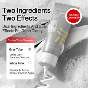 【FAMMY FAEY】Amino Acid White Mud Oil Control Purifying Double Cleanser Deep Cleansing Makeup Remover Two-in-One Oil Control Acne Cleanser洁面乳