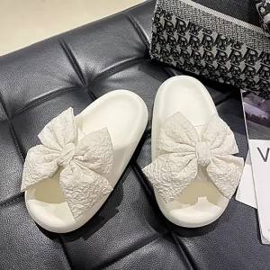 New EVA Thick-Soled Bowknot Sandals for Women Fashionable Summer Outdoor and Indoor Sweet Slippers