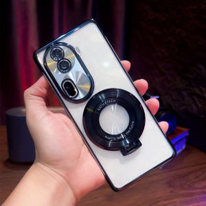 Case OPPO Reno 11 12 10 Pro 12F 11F 8T 8 Z 8Z 7Z 6 5 5G Phone Case with Holder Clear Luxury Aesthetic Shockproof Thickened Air Cushion Anti-Fall Casing