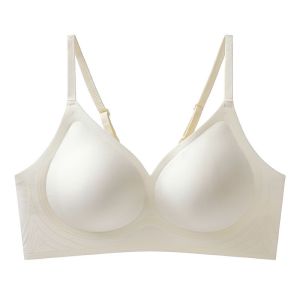 Maniyun Seamless Bra Women Comfortable Non Wired Fixed Cup Invisible Soft Lift Push Up T-Shirt Bra