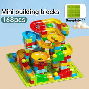 168pcs/336pcs Mini Marbles Run Building Blocks Set  Building Blocks Educational STEM Learning Toys DIY Race Track Puzzle Game For 3+ Blok Mainan