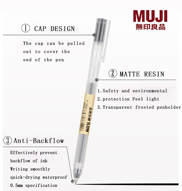 MUJI Japanese Gel Ink Pens Set School Office Supply