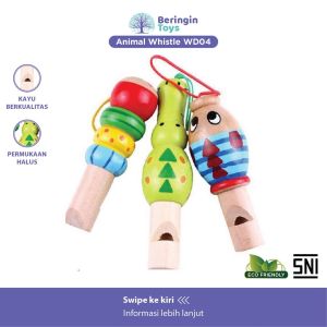 Mainan Edukasi Mainan Musik Bayi PELUIT Baby Animal Kayu Wooden Toys Peluit Kayu WD04/Mainan Alat Music Kayu/Mainan Alat TIup/Mainan Animal ANIMAL WHISTLE