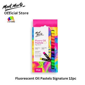 Mont Marte Fluo Oil Pastels/Watersoluble Fluoro Oil Pastels Signature 12pc