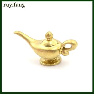 ruyifang กาน้ำชาสีทองขนาดเล็กสำหรับเป็นของขวัญสำหรับเด็กโมเดลบ้านตุ๊กตาขนาดเล็ก