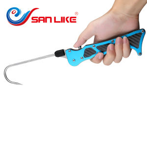 SANLIKE Foldable Outdoor Fish Grip Portable Telescopic Sea Fishing Gaff Stainless Steel Lip Spear Hook Gripper Tackle Accessory Tools