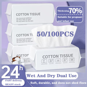 50pcs/100pcs Disposable Wash Face Towel Clean Face Towel Cotton Remove Makeup Facial Tissue