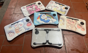 BÀN HỌC GẤP GỌN CÓ KHE IPAD KHAY ĐỰNG LY